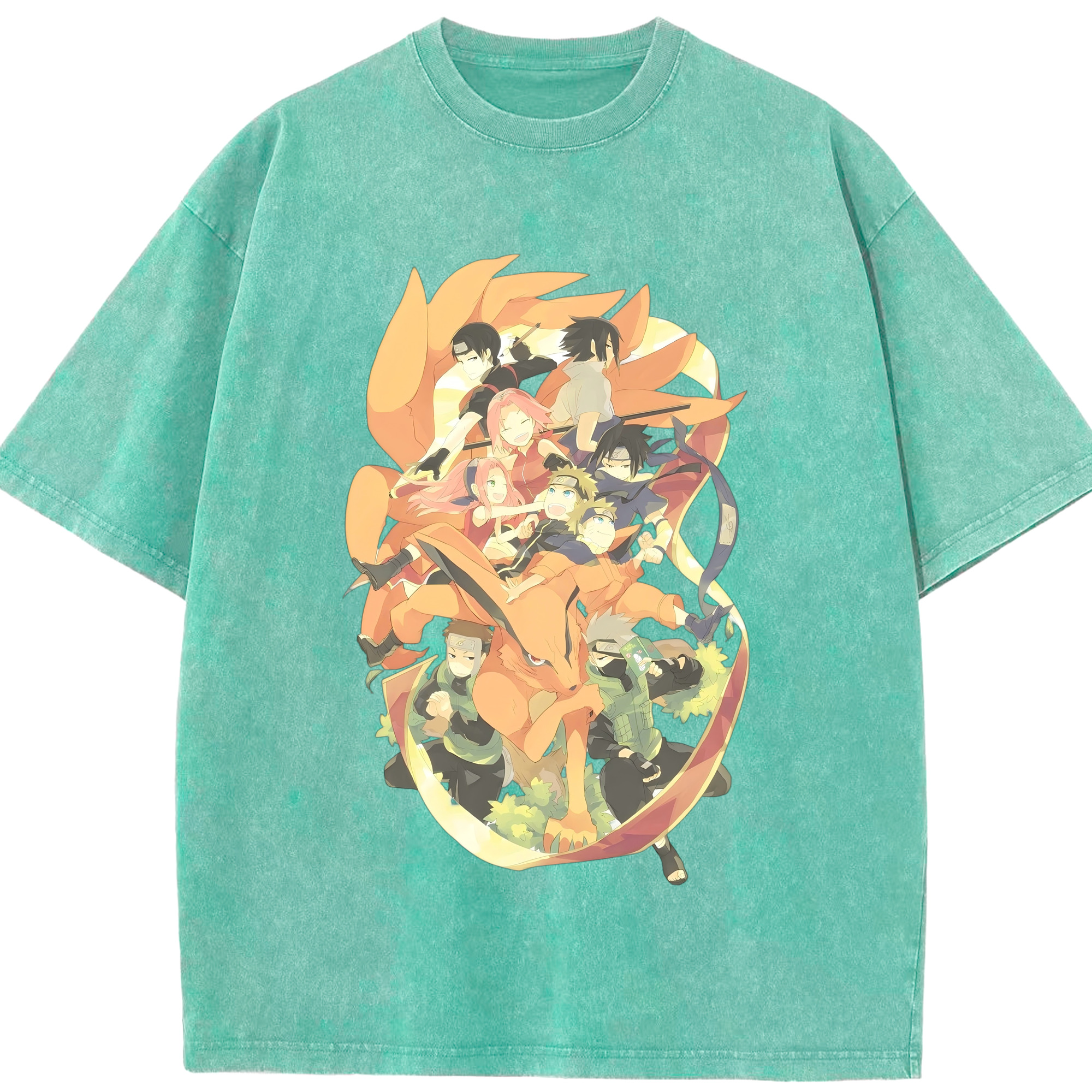 （画像用） NARUTO -ナルト- うずまき ナルト Uzumaki Naruto 綿100% ヴィンテージ風 半袖Tシャツ（フロントプリント）